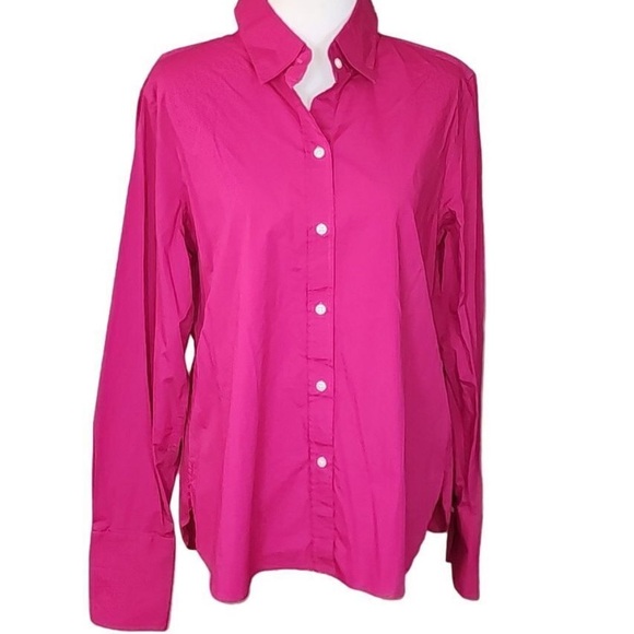 Moda International Fuchsia/Hot Pink French Cuff Shirt, size XL - Picture 1 of 10